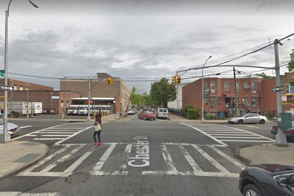 Sutter Avenue at Chester Street, where cyclist Ernest Askew was struck and killed on Thursday night